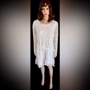 CITY VIBE Ivory Color Lace Long Sleeve Dress New with Tags